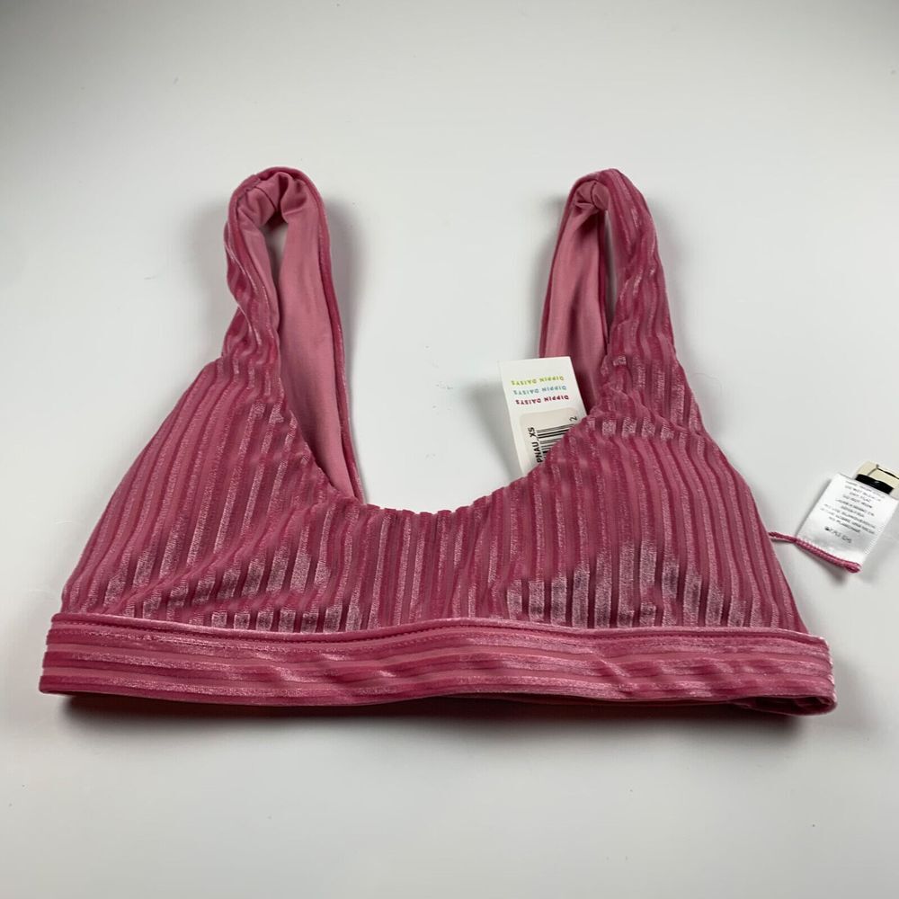 Dippin' Daisy's Women's Scoop Neck Ribbed Velvet Festival Bikini Top Size XS NWT
